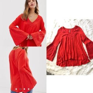 Free People Parisian Nights flared‎ sleeve top SP